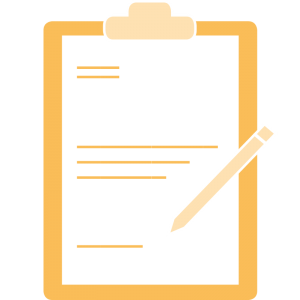 Pictogramm Notiztafel mit Stift