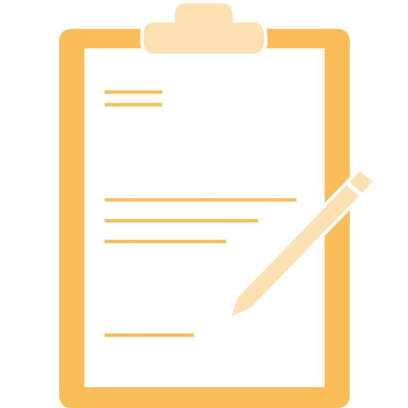 Pictogramm Notiztafel mit Stift